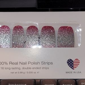 Color Street Vegas Vixen ombre pink and silver glitter nail strips RARE